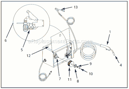 Page A Diagram and Parts List for WF2154  Campbell Hausfeld Welder